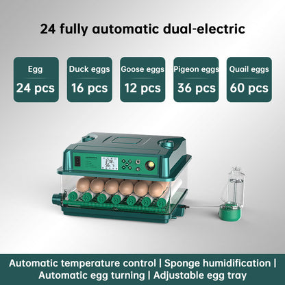 1: 24/36 Egg Incubator Fully Automatic | Auto Turner & Temp Control Poultry
