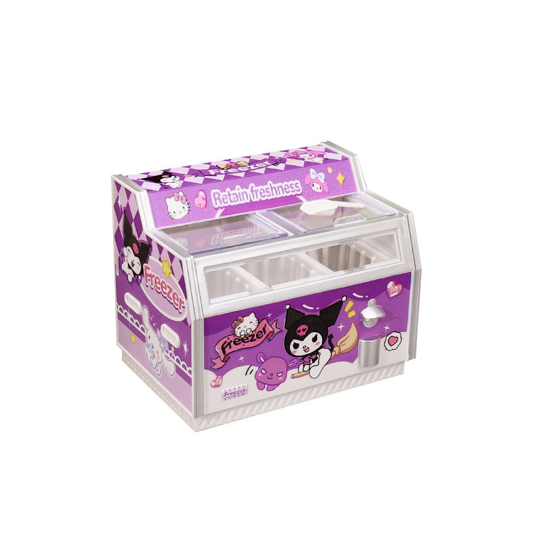 Miniature Fridge Magnet Toy - Dollhouse Ice Cream Cabinet Simulation Model