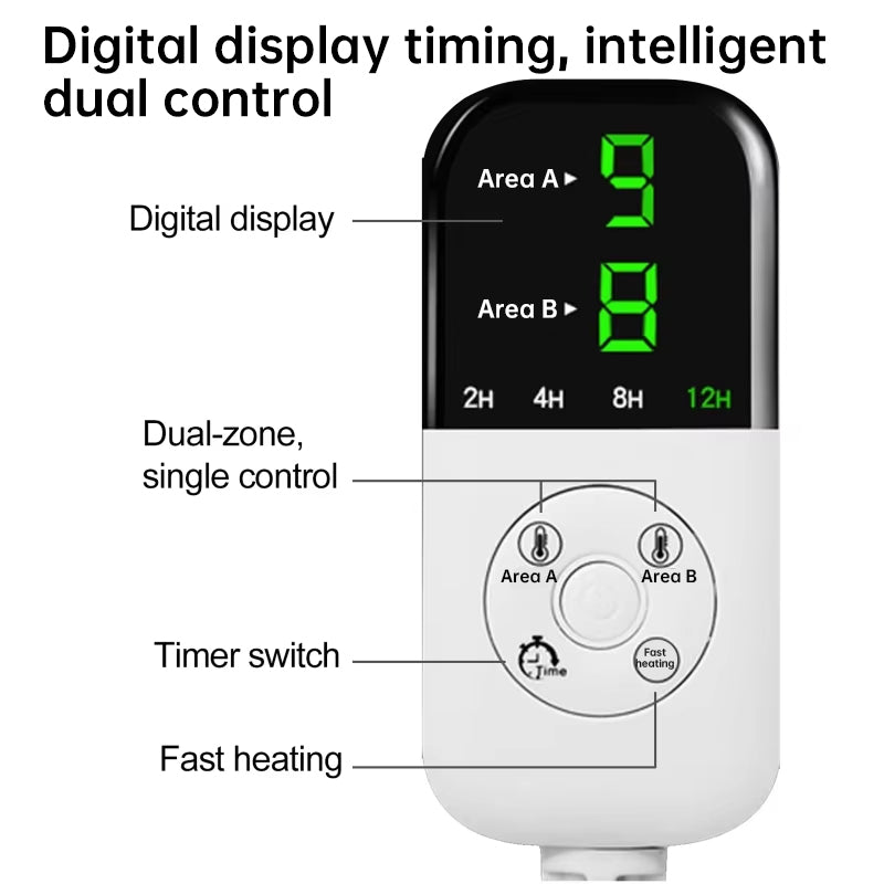 Smart Heated Office Chair Cushion | Electric Mat with Timer & Integrated Backrest (220V)