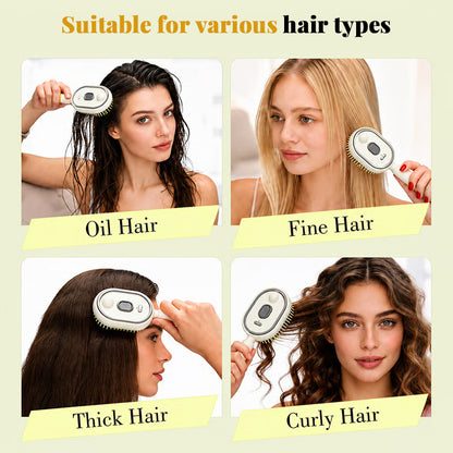 3-in-1 Steaming Hair Brush for Less Breakage & Smooth Shiny Hair