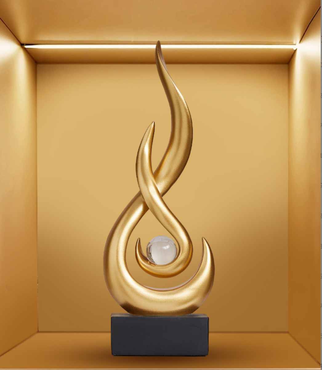 Creative Nordic Style Flame Figurine – Elegant Desktop Decor for Modern Home