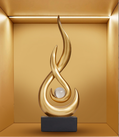 Creative Nordic Style Flame Figurine – Elegant Desktop Decor for Modern Home