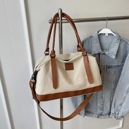 Stylish Contrast Color Travel Duffel Bag (Weekend/Gym Use)