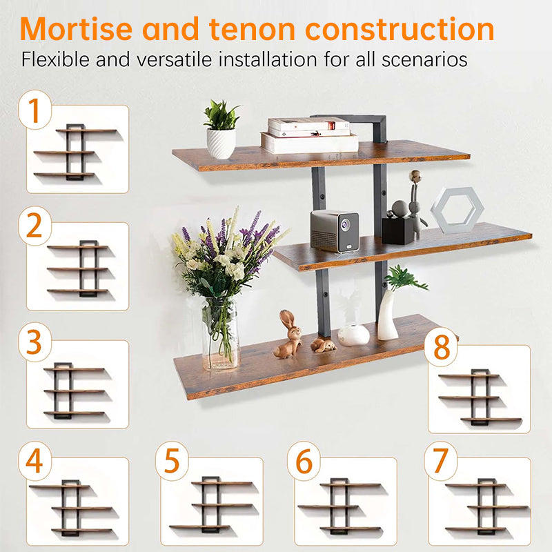 3-Tier Modern Wooden Wall Shelf for Kitchen, Bathroom & Living Room