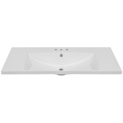 Modern Wall-Mounted Single Basin Vanity with 3-Faucet Holes