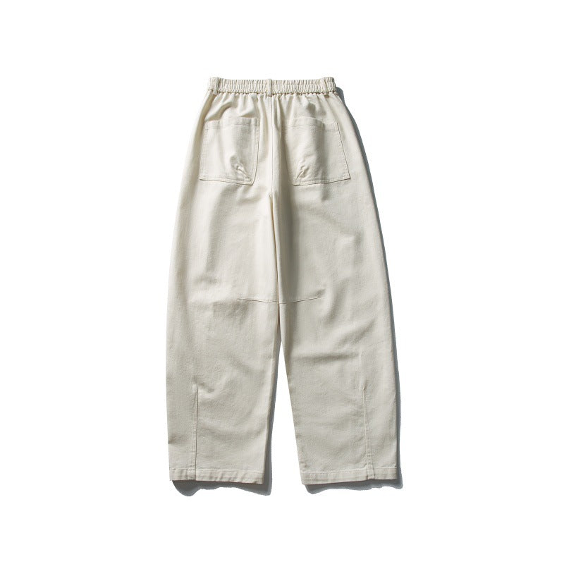 Men's Washed Relaxed-Fit Wide-Leg Casual Trousers