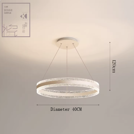 Nordic Modern Ring Chandelier - Full Spectrum Eye Protection Pendant Light for Living Room & Dining