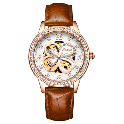 Sunkta Elegant Ladies Fashion Wristwatch with Ceramic Stainless Steel Band