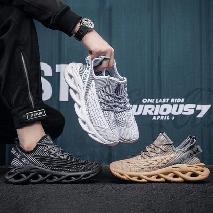 Men's Flyknit Mesh Running Shoes - Lightweight Casual Trendy Sneakers