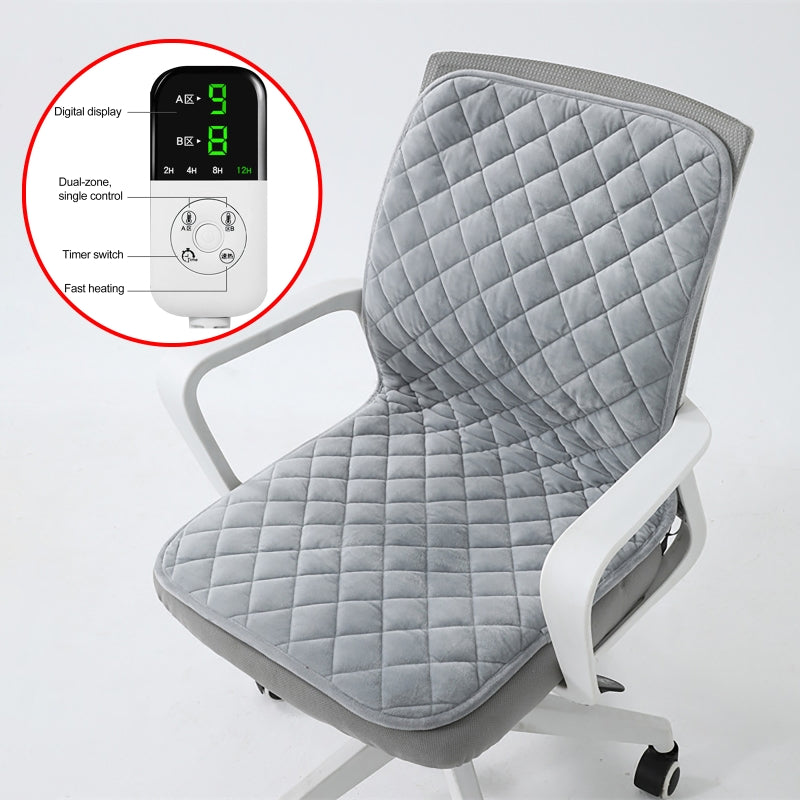 Smart Heated Office Chair Cushion | Electric Mat with Timer & Integrated Backrest (220V)