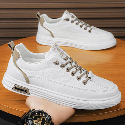 Men's Summer Casual Board Shoes - Anti-Slip Waterproof White Sports Sneakers