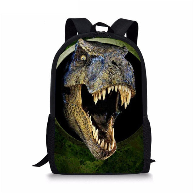 3D Dinosaur Print School Backpack for Boys - Orthopedic Kids Satchel & Schoolbag