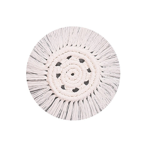 Handmade Nordic Cotton Rope Coaster - Boho Style Tassel Table Mat for Drinks & Home Decor
