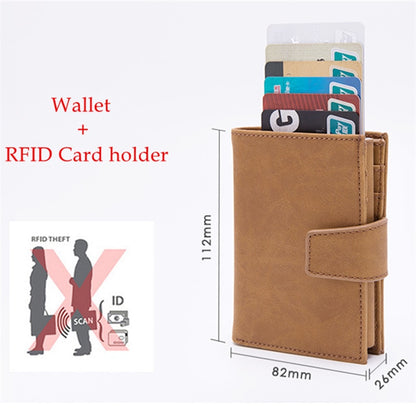 Bisi Goro Minimalist RFID Blocking Wallet & Aluminum Card Holder for Men and Women