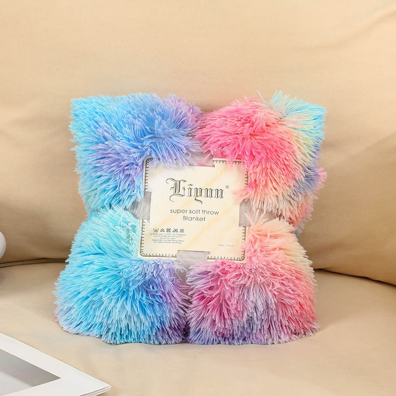 Colorful Rainbow Tie-Dye Plush Blanket – Ultra Soft Nordic Style Fuzzy Throw for Sofa, Office & Nap Time