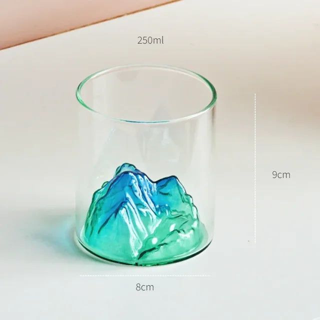 Heat-Resistant Mountain Range Glass Cup for Whisky & Coffee
