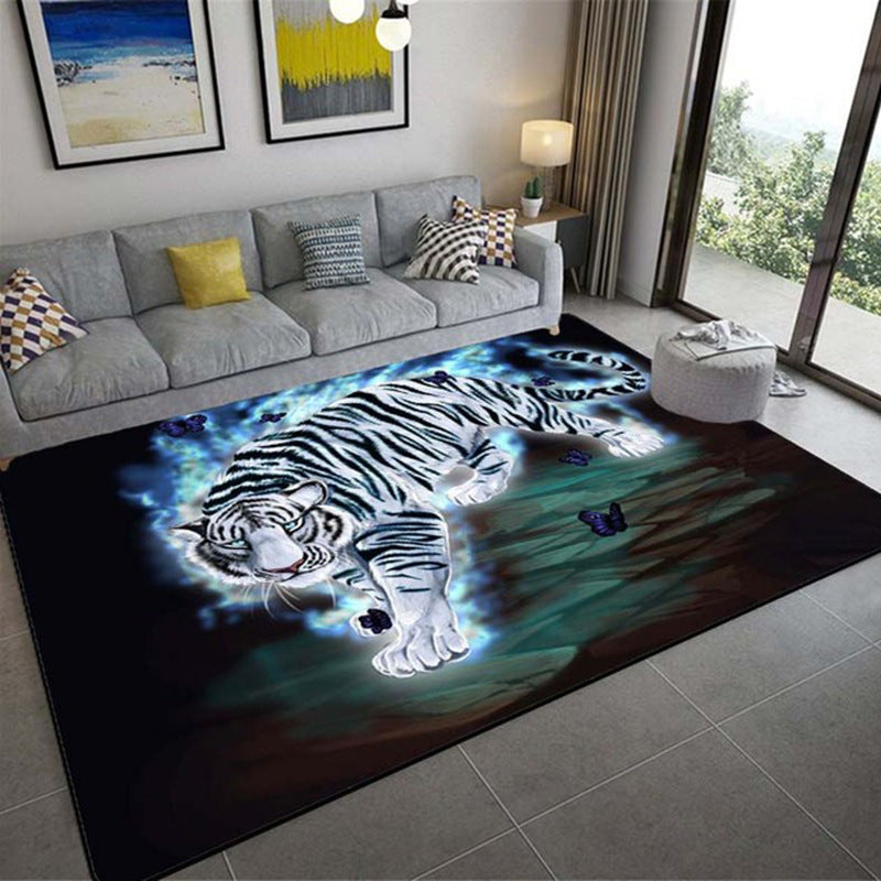 Luxury 3D Realistic Tiger Print Carpet – Large Three-Dimensional Animal Pattern Area Rug for Living Room