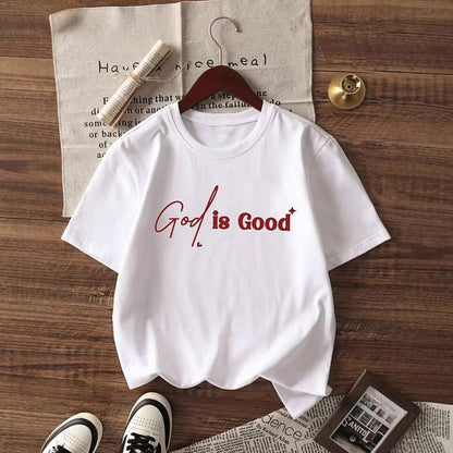 Christian Faith Graphic Tee - Casual White Round Neck T-Shirt