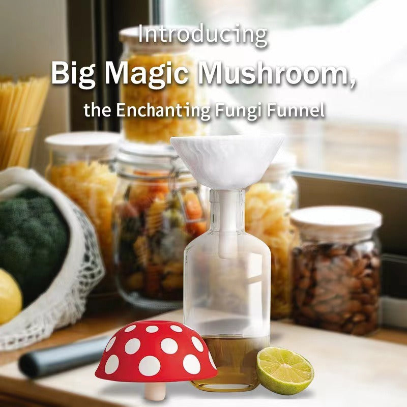 Big Magic Mushroom Silicone Funnel - Creative Kitchen Mini Funnel