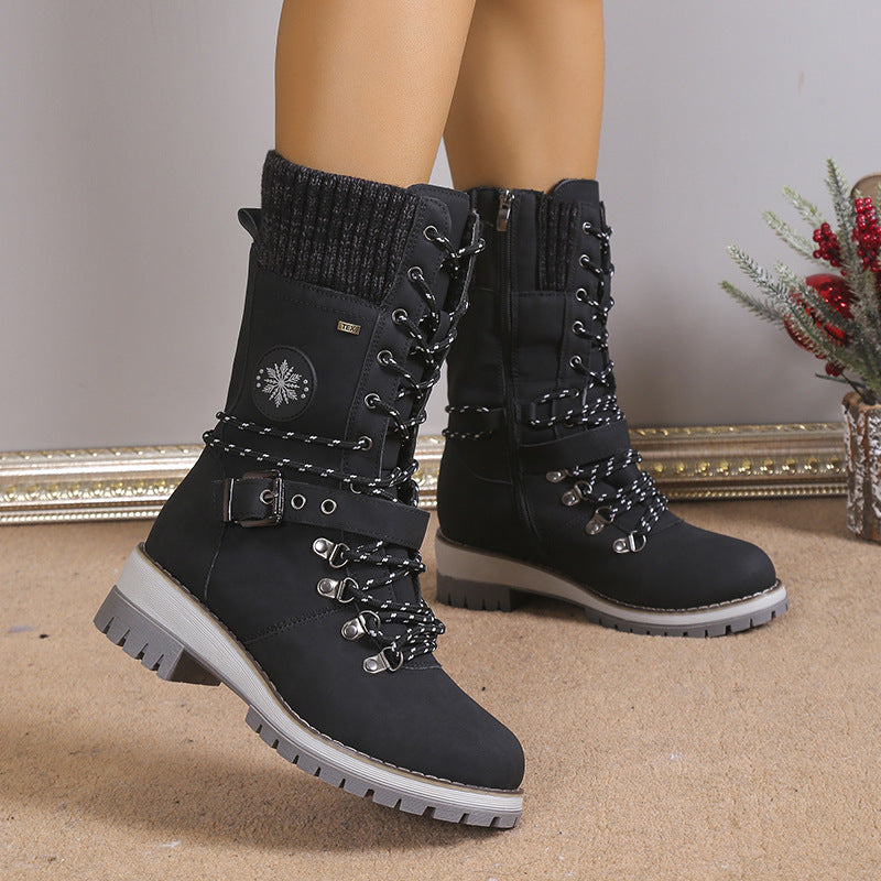 Women's Thick & Warm High Top Snow Boots (Fur Integrated Cotton Shoes)