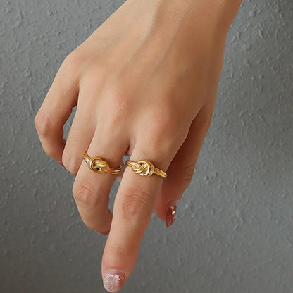 Minimalist Titanium Steel Love Knot Ring