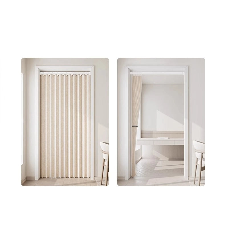 Folding Pleated Curtains for Windows - No Punching Installation