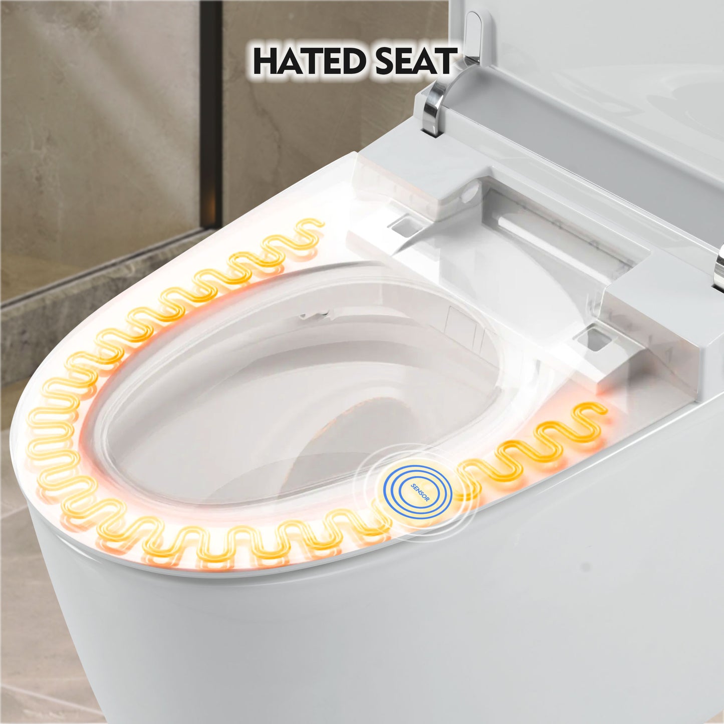 Luxury Intelligent Smart Toilet – Integrated Automatic Flushing Commode with Heated Seat & Foot Sensor Technology