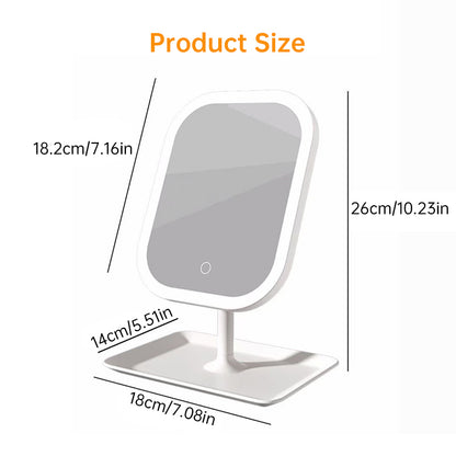LED Lighted Makeup Vanity Mirror with 5x Magnification & 270° Rotation
