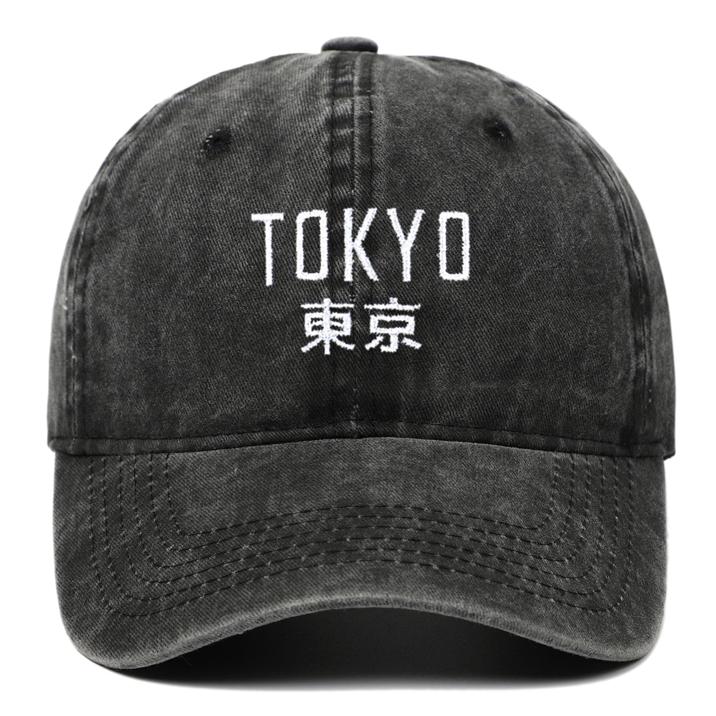 Unisex Embroidered Tokyo Kanji Dad Hat - Outdoor Sun Protection Cap