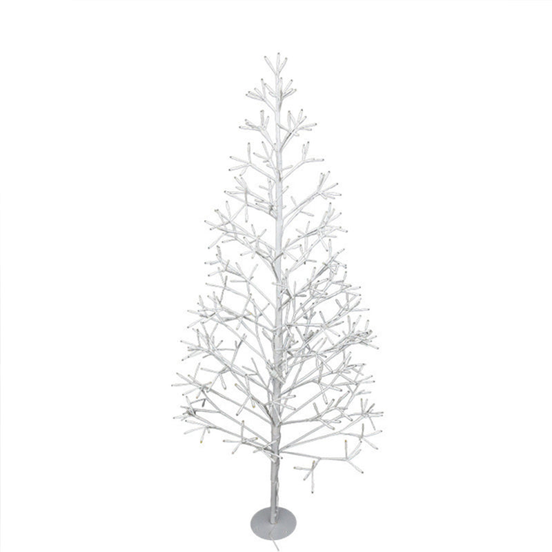 9ft White Artificial Christmas Tree Pre-Lit with Warm White LED Fairy Lights / Indoor/Outdoor Holiday Home Decor