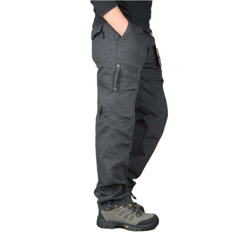 Men's Cotton Cargo Overalls for Camping & Hiking | Straight-Leg, Multi-Pocket Baggy Trousers