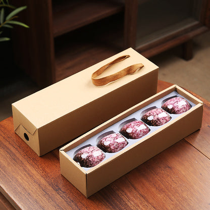 Jian Zhan Master Tea Cups with Egg-Shaped Design and Colorful Glaze