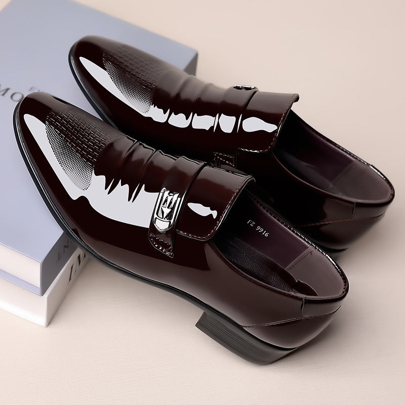 Men's Business Suit Leather Shoes - Pointed Toe Wedding Dress Shoes