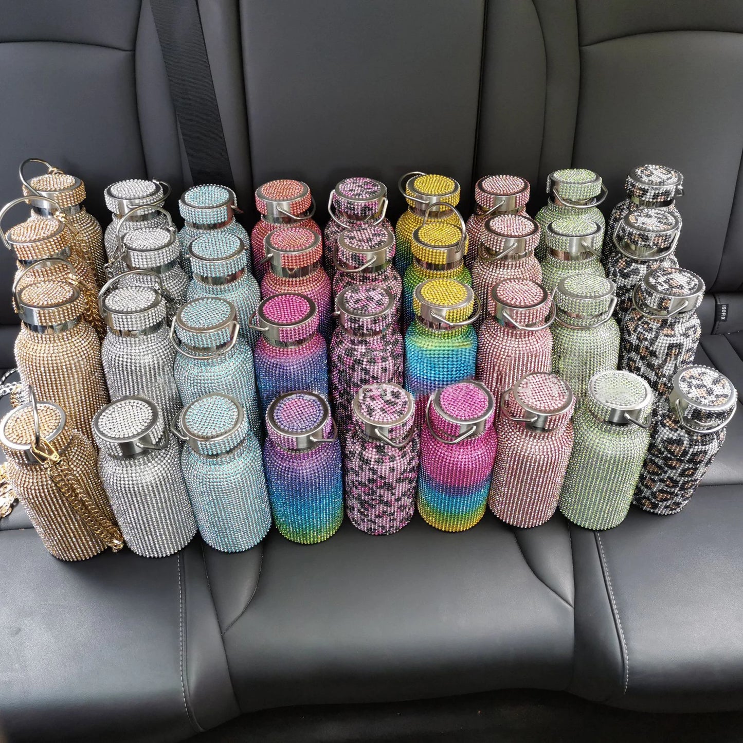 Elegant Bling Jewelry Water Bottle | Vacuum Insulated Flask for Coffee & Tea | Stylish Gift for Her