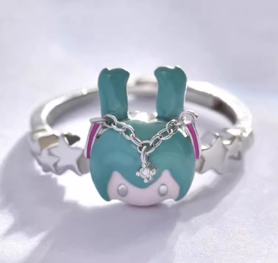 Hatsune Miku Mobius Loop Anime Ring 925 Silver