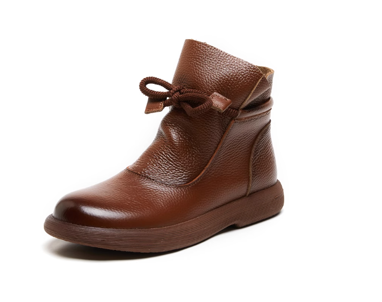 Casual Winter Ankle Boots with Soft Sole | Ladies' Warm Wool Cotton Flat Low-Top Shoes