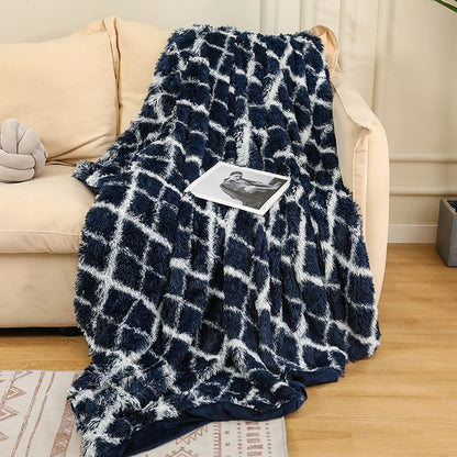 Colorful Rainbow Tie-Dye Plush Blanket – Ultra Soft Nordic Style Fuzzy Throw for Sofa, Office & Nap Time
