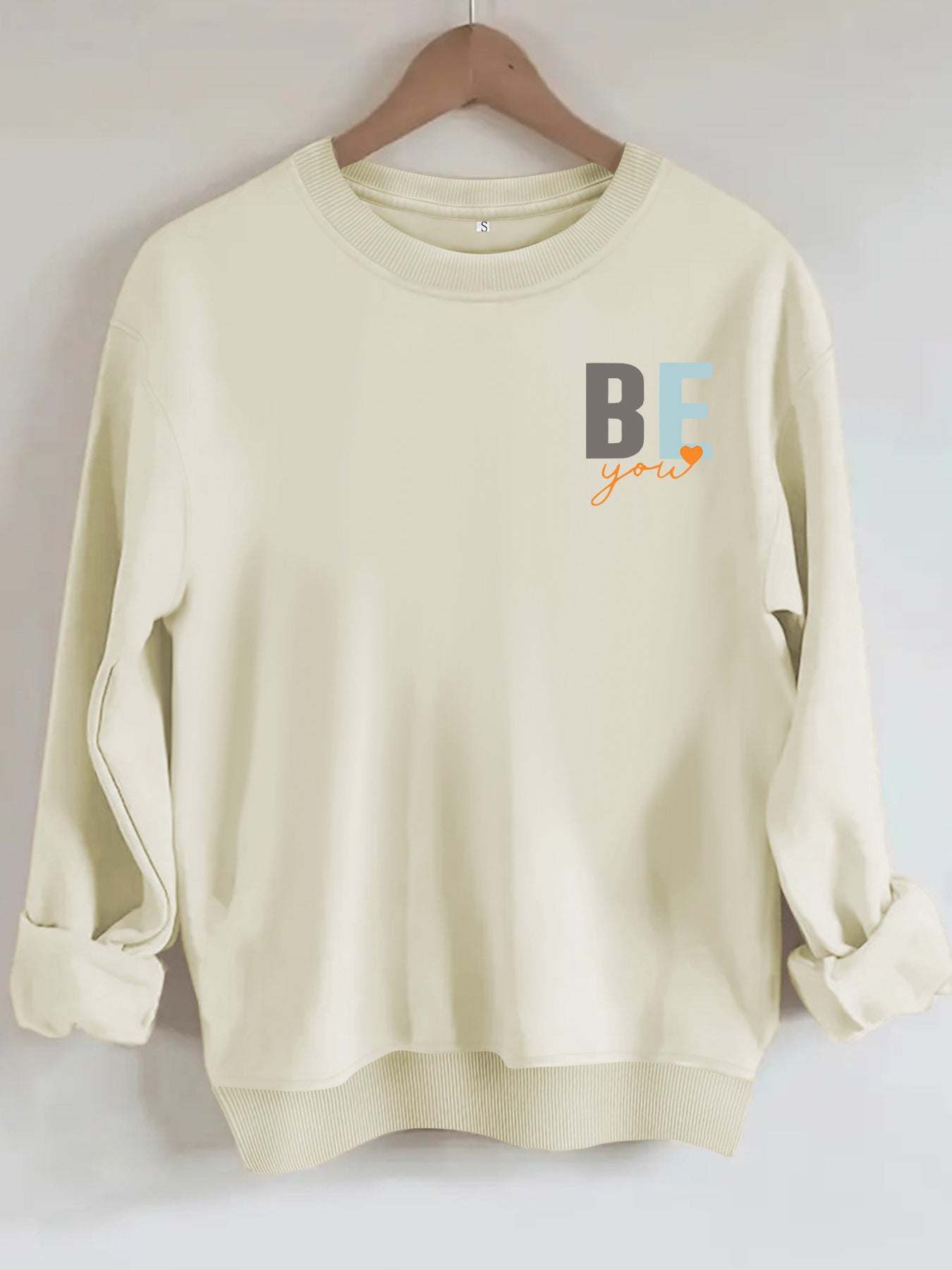 Letter love pattern printed hoodie