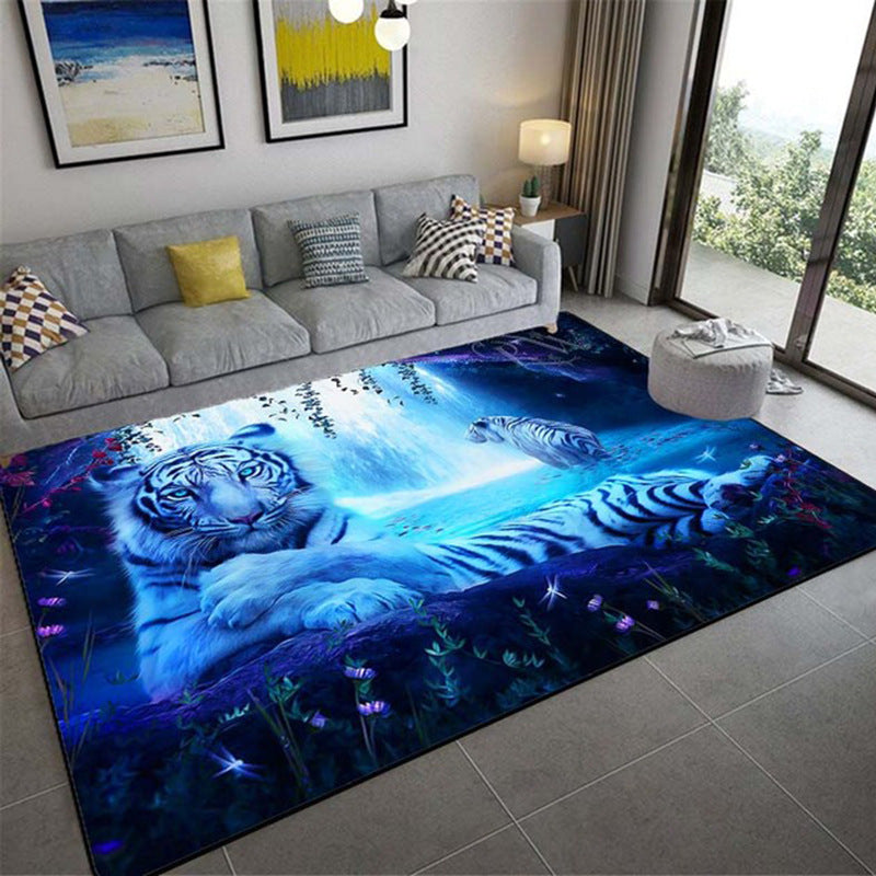 Luxury 3D Realistic Tiger Print Carpet – Large Three-Dimensional Animal Pattern Area Rug for Living Room