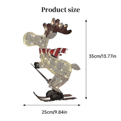 Festive LED Skiing Reindeer Decoration for Lawn, Tree & Home Decor