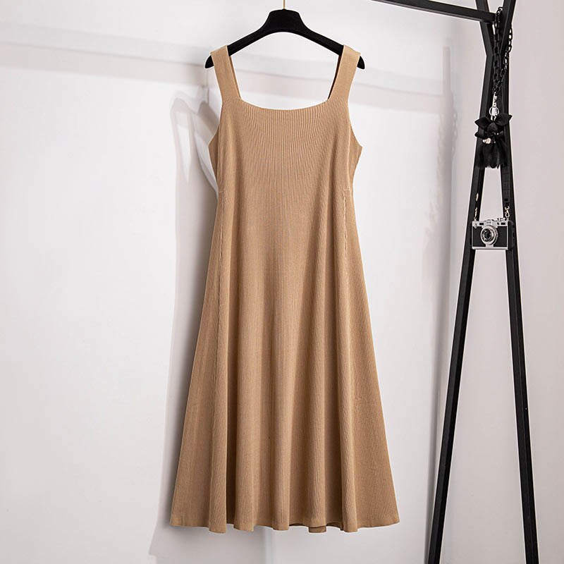 Elegant Sleeveless Knitted Maxi Dress - Comfortable Extra Large Summer Wear