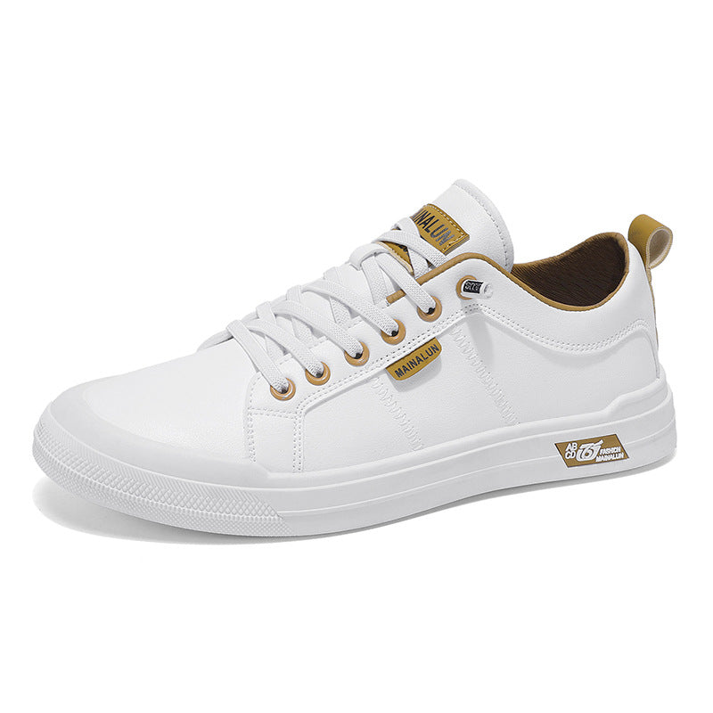 Classic White Casual Sneakers for Men – Versatile Soft Sole Sports Shoes for All-Season Style