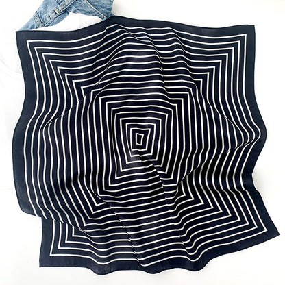 Luxury Striped Mulberry Silk Scarf - Elegant Professional Necktie & Square Head Wrap