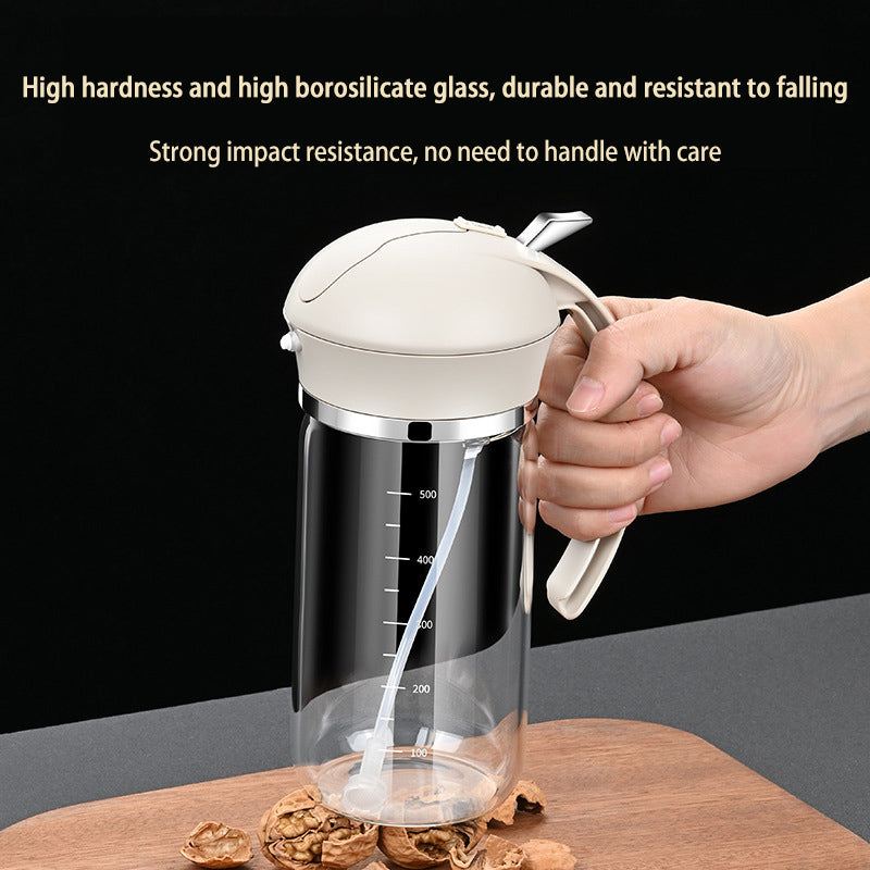 2-in-1 Glass Oil Dispenser and Spray Bottle - Automatic Opening & Closing