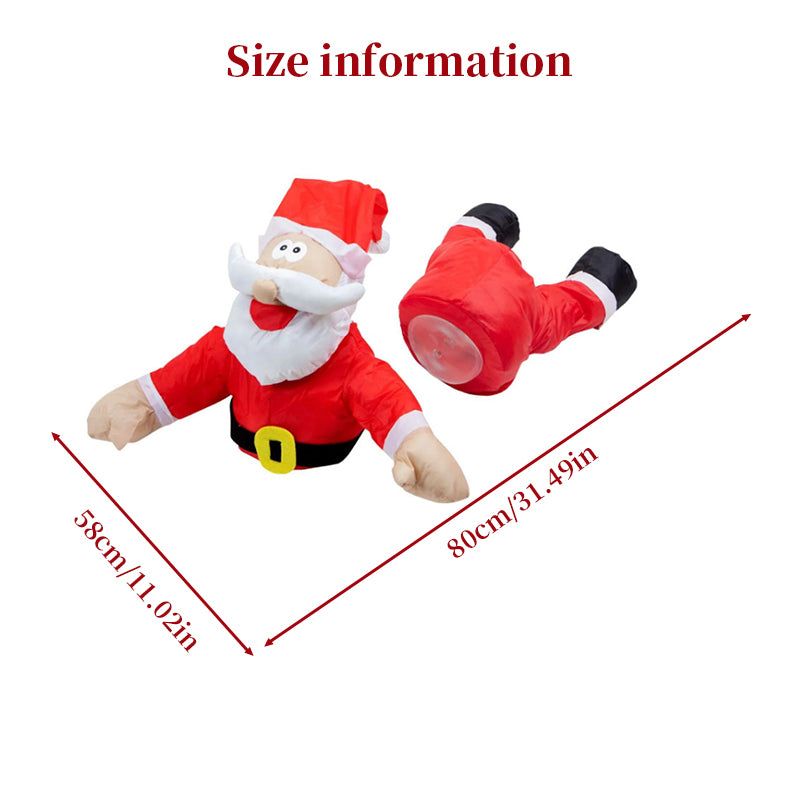 Festive Animated Santa Stuck in Window Decor - Fun Holiday Party Accessory