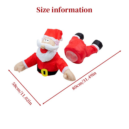 Festive Animated Santa Stuck in Window Decor - Fun Holiday Party Accessory