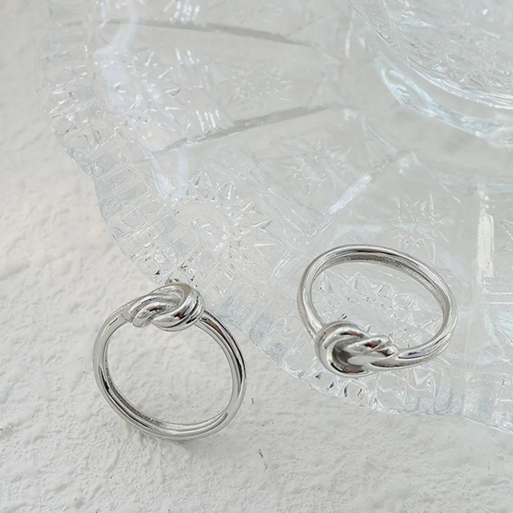 Minimalist Titanium Steel Love Knot Ring
