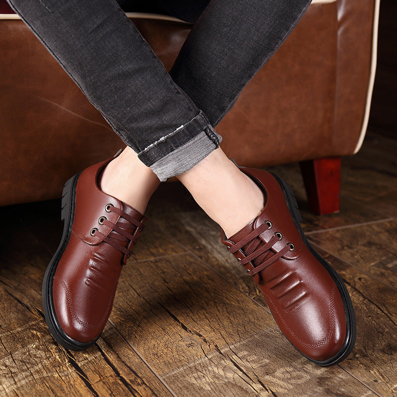 Men's Business Dress Shoes - British Style Breathable Casual Leather Shoes
