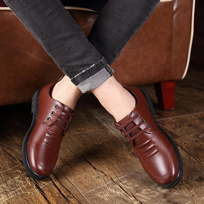 Men's Business Dress Shoes - British Style Breathable Casual Leather Shoes