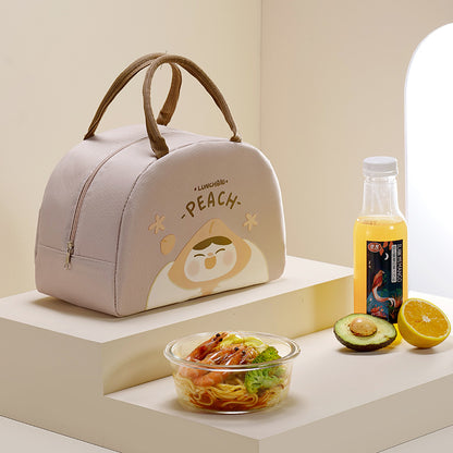 Cute Cartoon Thick Lunch Bag - Portable Large Capacity Insulated Oxford Cloth Lunch Box